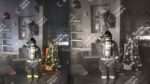 Bomberos sofocan un incendio en el restaurante Corazón de Brasil en Puebla.