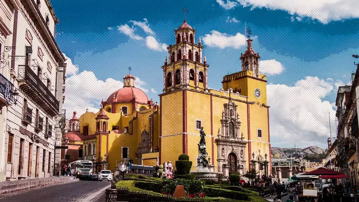 Catedral de Guanajuato; en ese estado, hubo tres ataques armados.