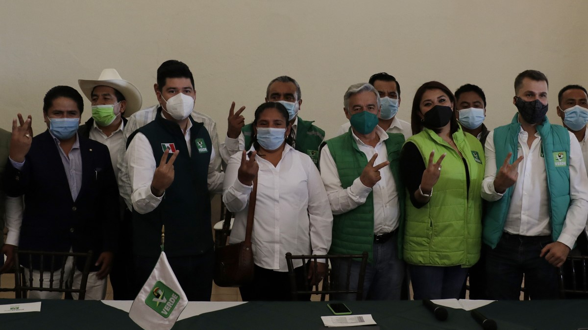 Miembros del Partido Verde en Puebla.
