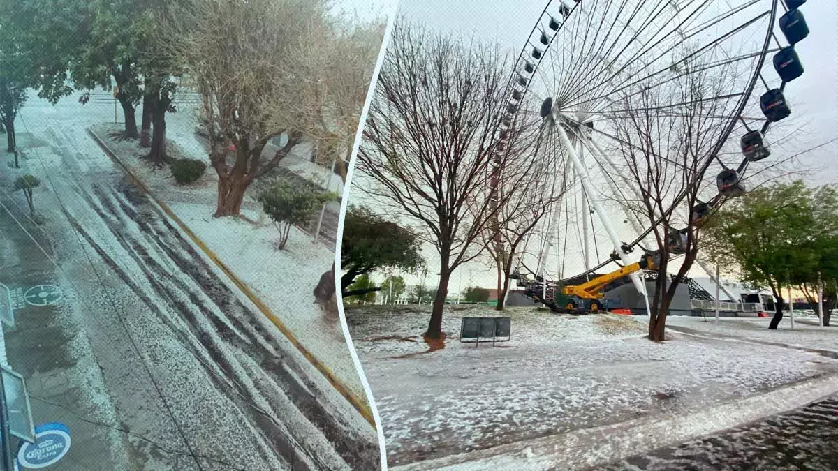 Lluvia y granizo en Puebla