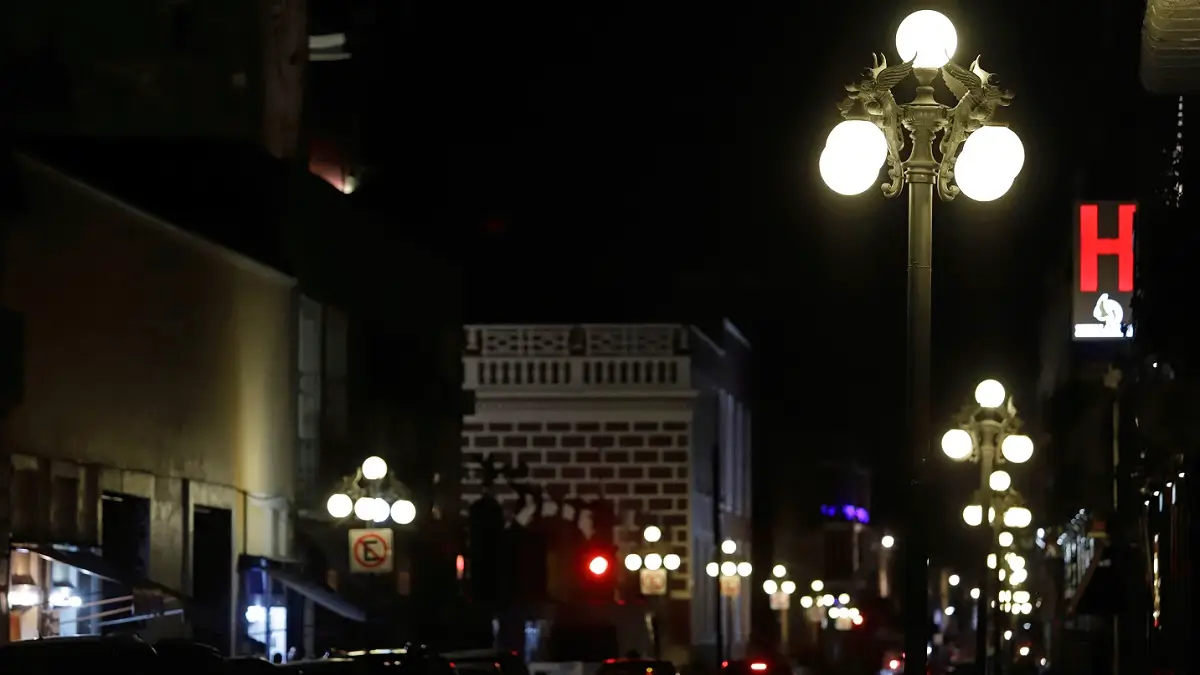 Alumbrado público en Puebla.