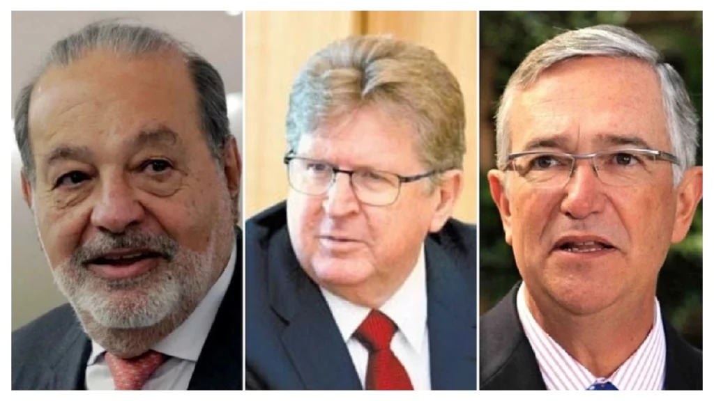 Carlos Slim, Germán Larrea y Ricardo Salinas.