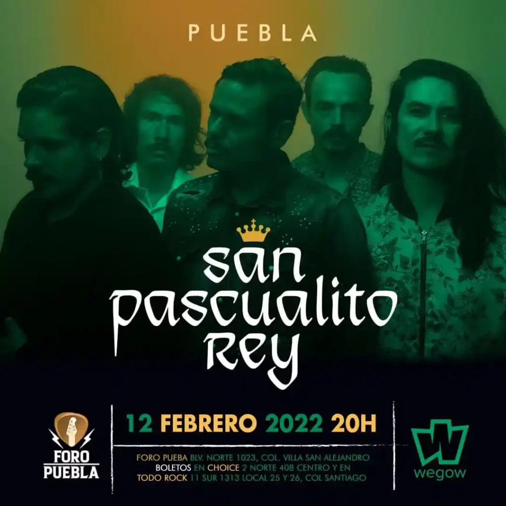 La banda mexicana, San Pascualito Rey, ofrecerá un concierto en Puebla.