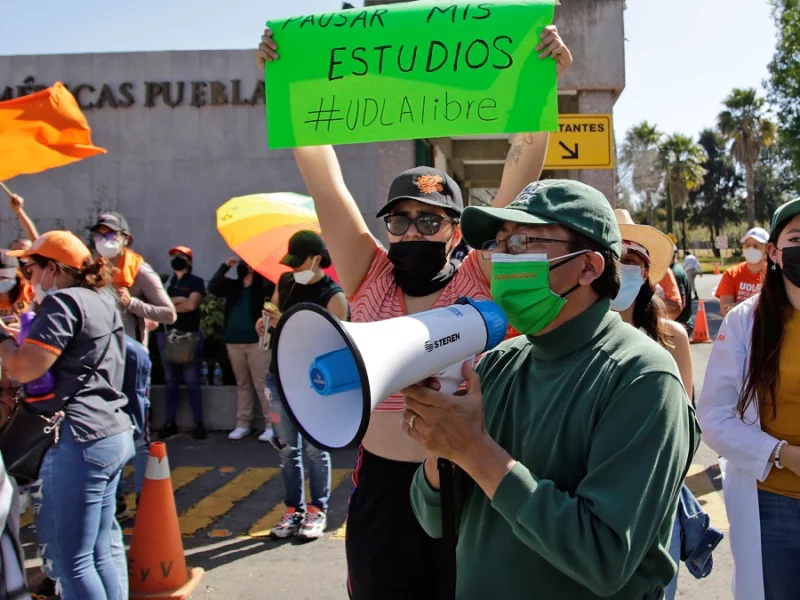 Manifestación en la UDLAP.