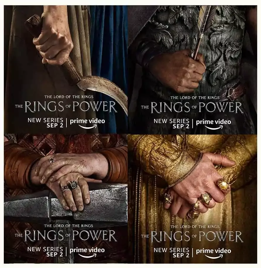 Posters de la serie "Los Anillos del Poder".