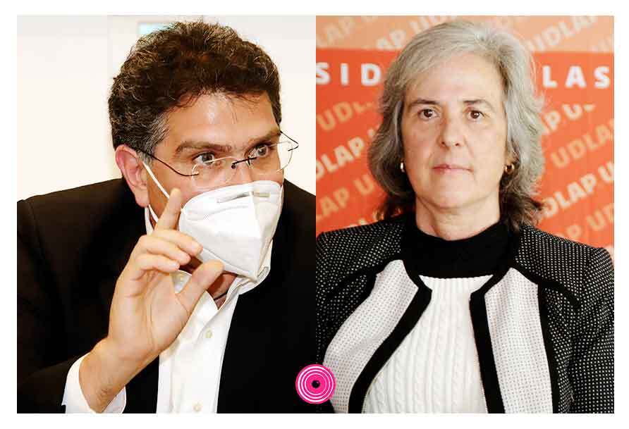 Armando Ríos Piter y Cecilia Anaya Berrios, rectora de la UDLAP