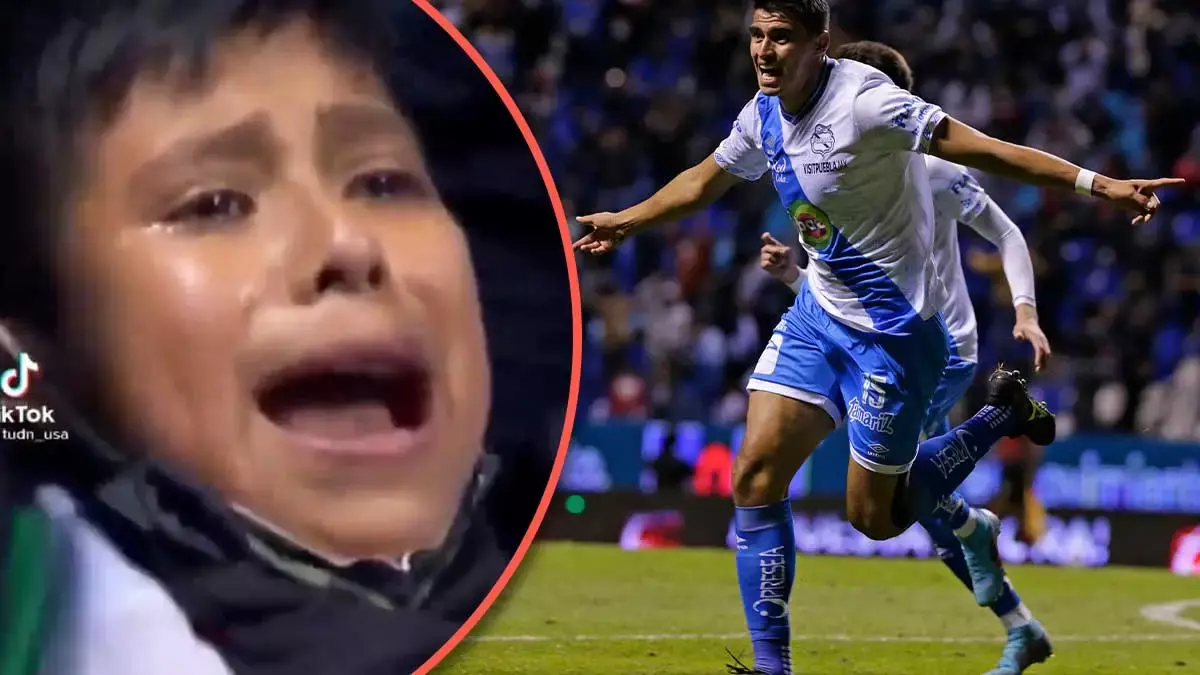 Enfranjadito llora de emoción en partido de Puebla.