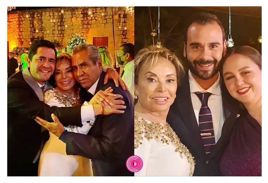 El líder magisterial, Cirilo Salas y el marinista, Ramón Sánchez Solana, en la boda de Elba Esther Gordillo