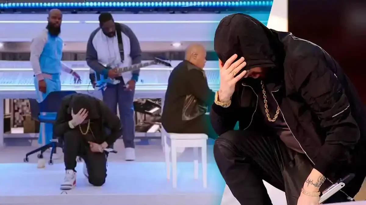 Eminem en el Super Bowl LVI.