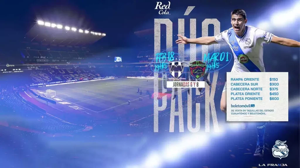 Club Puebla lanza un Dúo Pack para Rayados y Juárez.