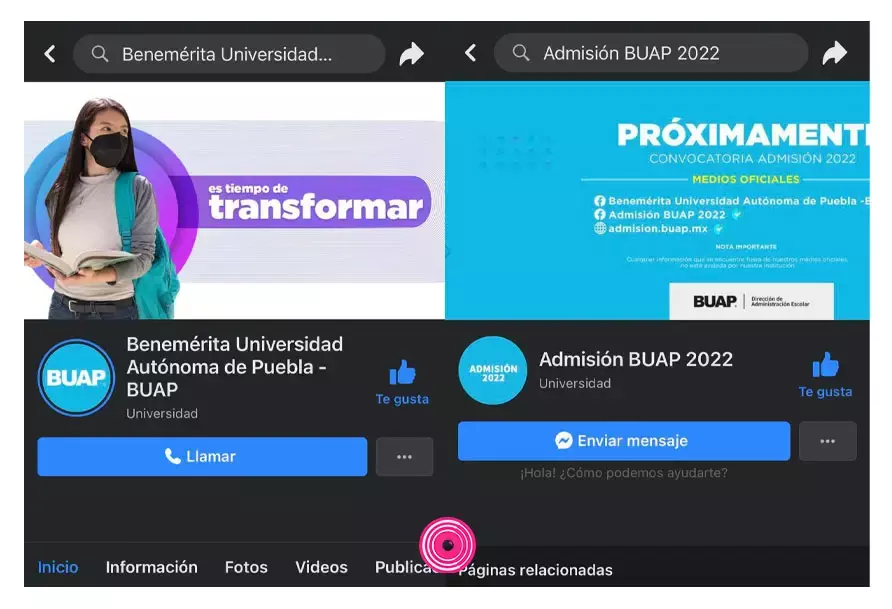 Estas son las redes oficiales de la BUAP en Facebook