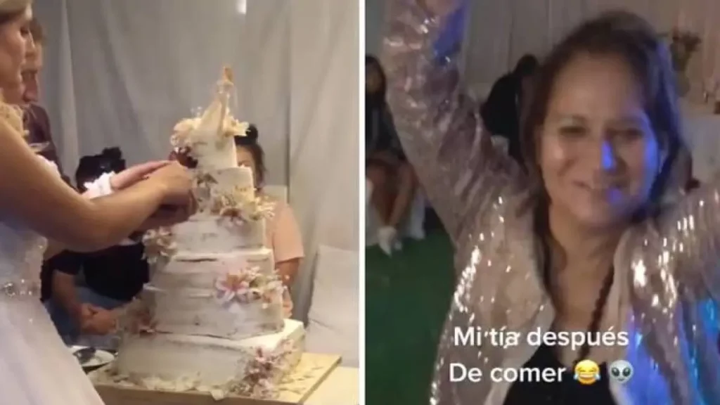 Pastel de cannabis en una boda.