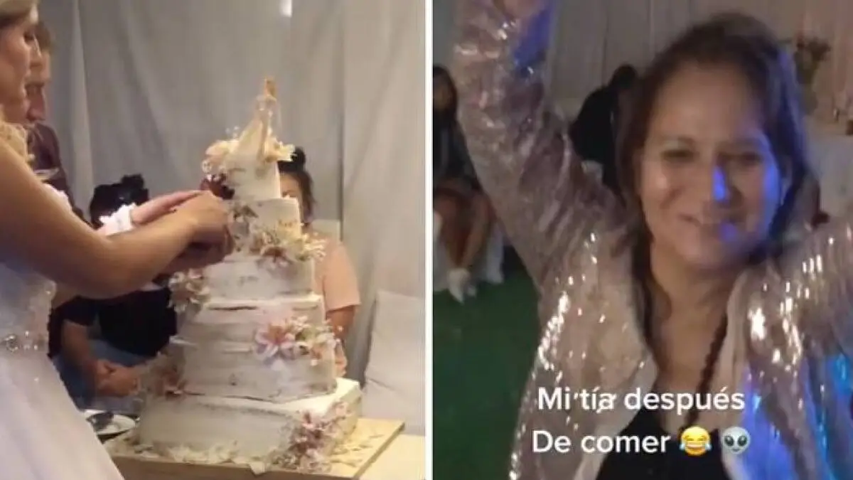 Pastel de cannabis en una boda.