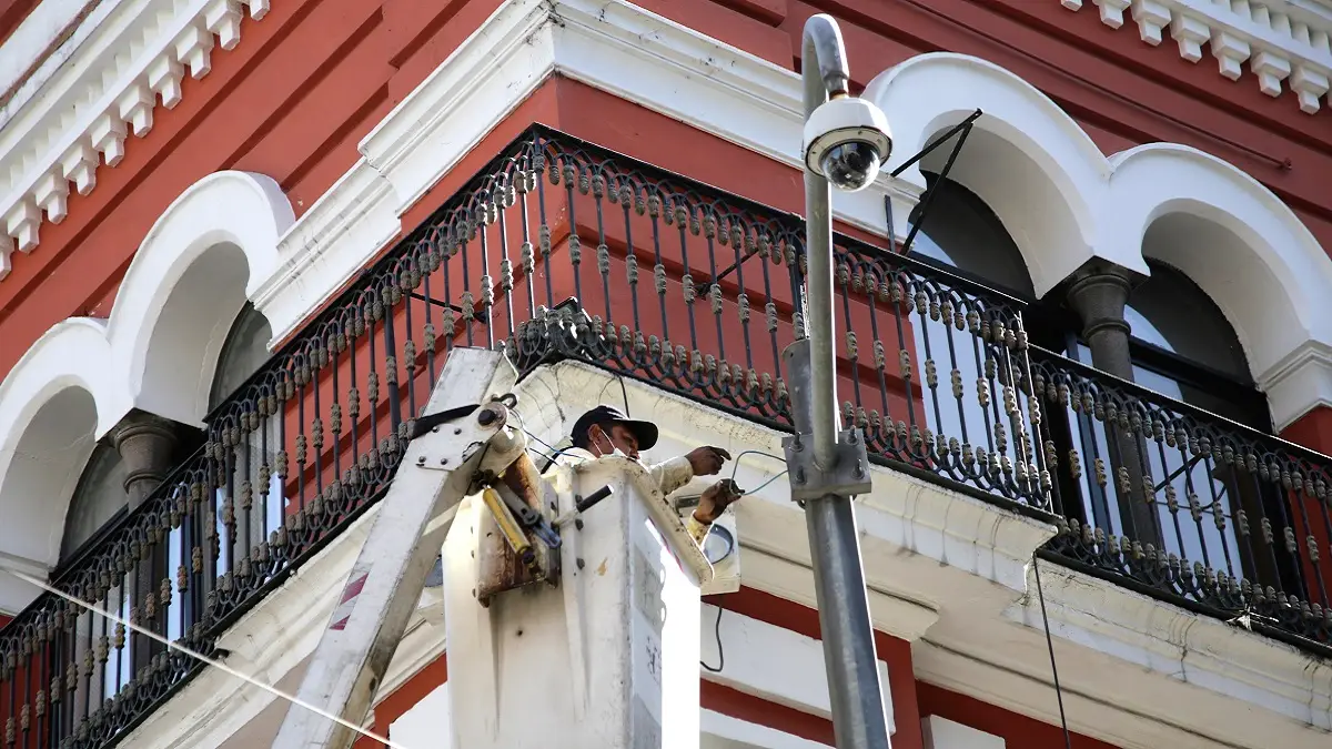 Cámaras de vigilancia en Puebla.