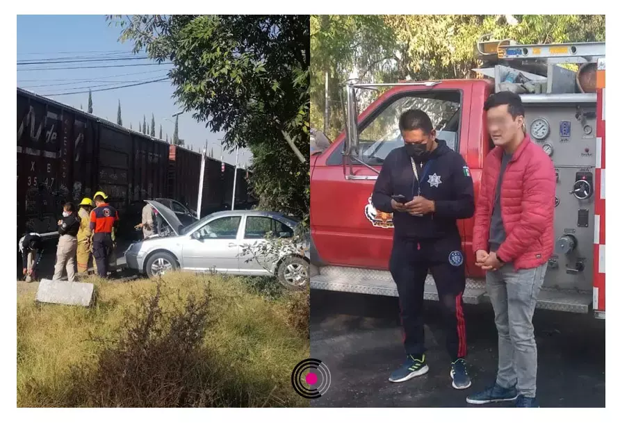El automovilista resultó con una lesión leve en la cara.