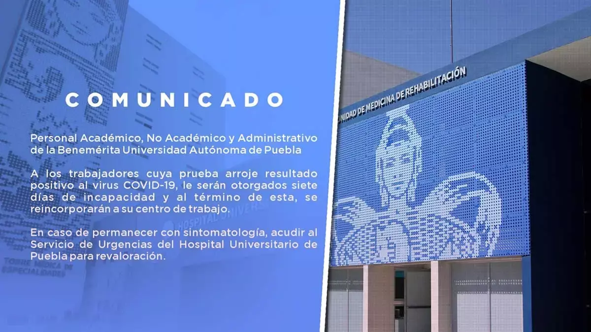 Estos son los días de incapacidad covid que da la BUAP