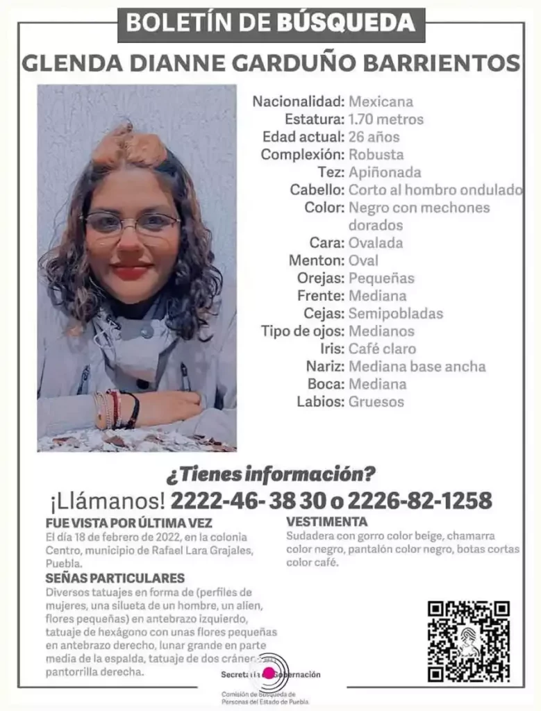 Glenda quien está desaparecida desde el 18 de febrero.