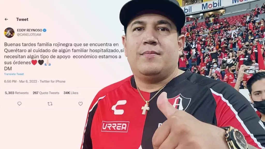 Eddy Reynoso ofreció ayuda a la afición del Atlás