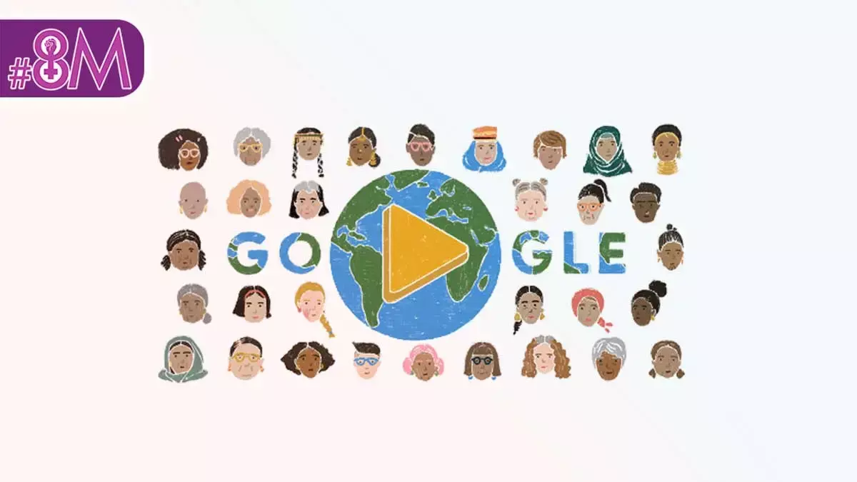Google conmemora el día internacional de la mujer con su doodle.