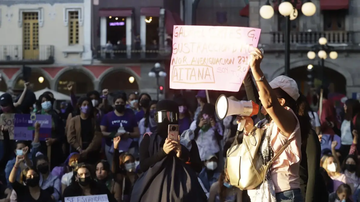 Marcha del 8M en Puebla.