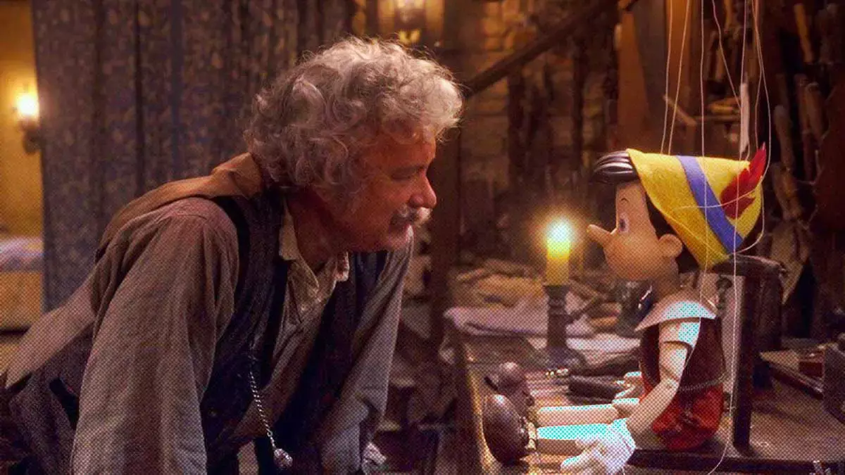 Tom Hanks de Geppetto en el live-action de Pinocho.