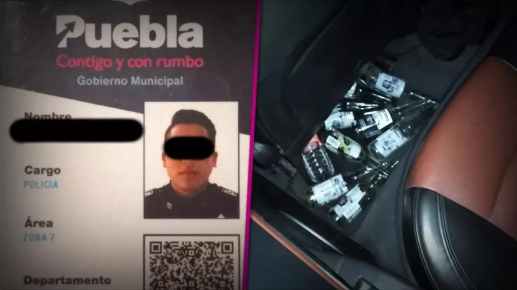 Detienen a Policía Municipal por conducir borracho en San Pedro Cholula.