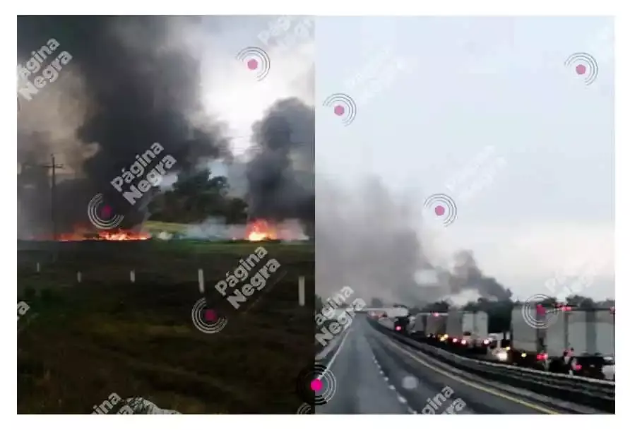 Volcadura e incendio de una pipa provocó el cierre de la autopista Puebla-Orizaba