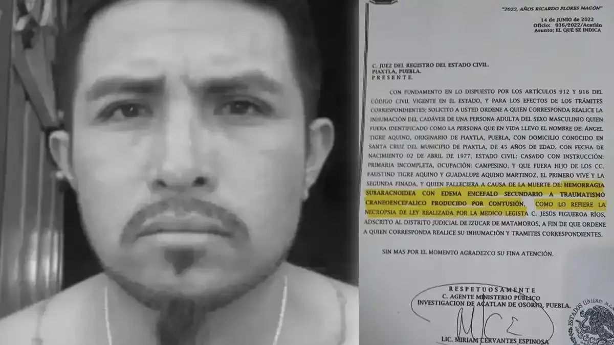 Exhiben la causa de muerte de Ángel Tigre, asesinado por policías en Piaxtla.