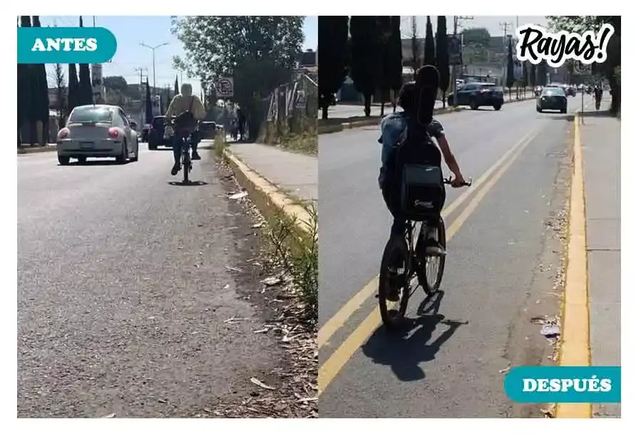 borran ciclovía San Pedro Cholula