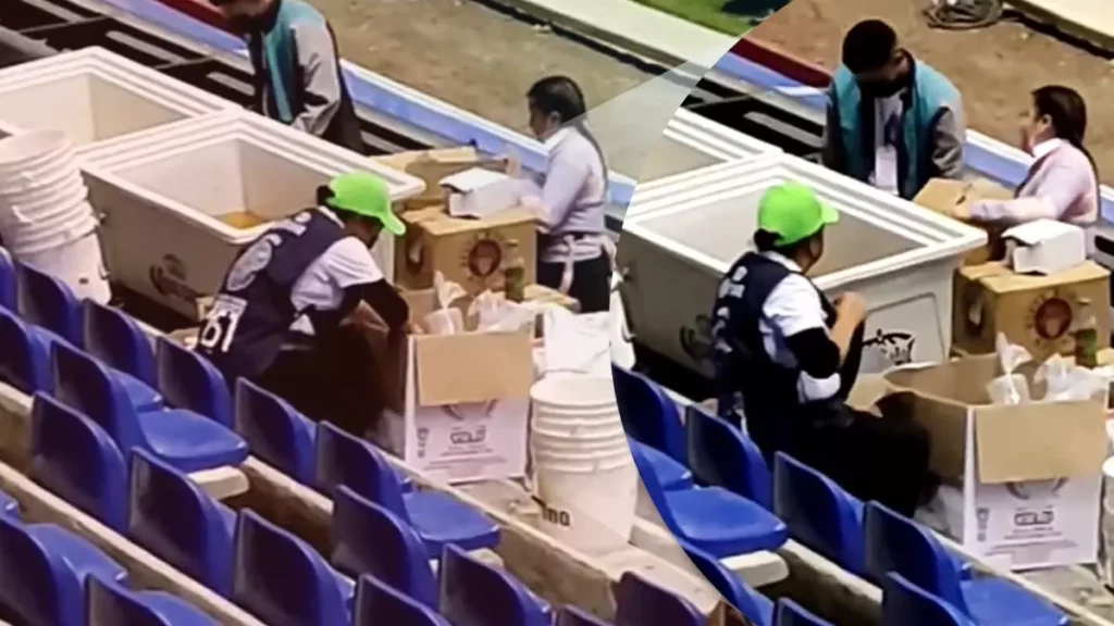 ¡Qué asco! “Reciclan” los vasos de cerveza usados en los partidos del Puebla 