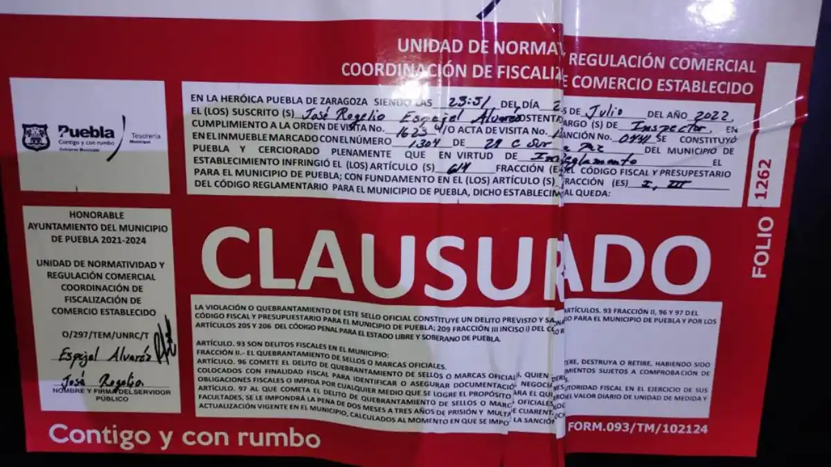 Normatividad municipal clausura casino clandestino en colonia La Paz