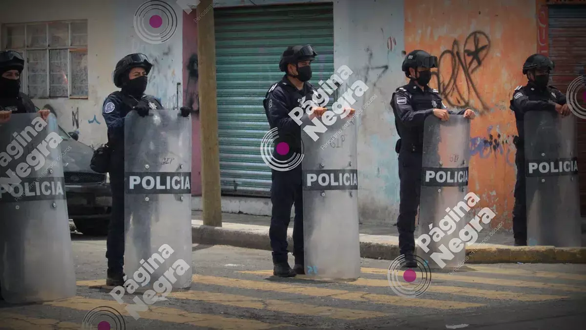Realizan operativo en La 46 Poniente, en Puebla.