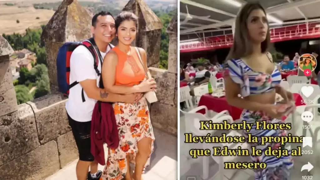 ¡Tacaña! Kimberly Flores, esposa de Edwin Luna, se llevó la propina de un mesero