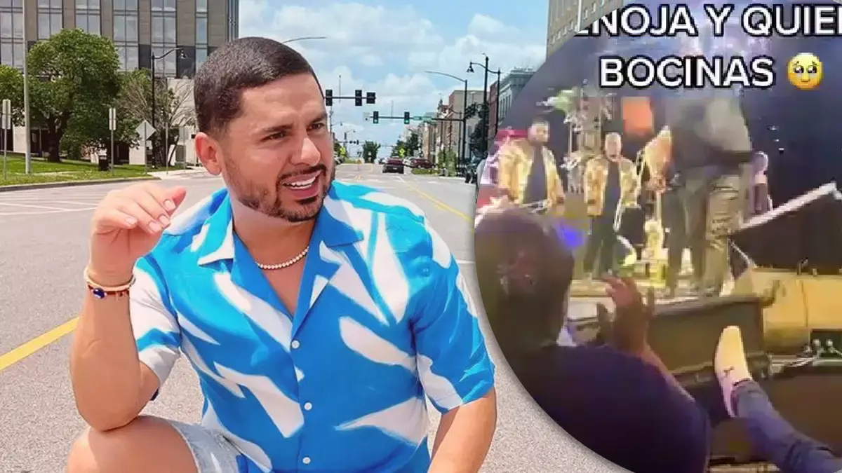 ¡Se volvió loco! Larry Hernández explota contra sus fans pateando bocinas y monitores  