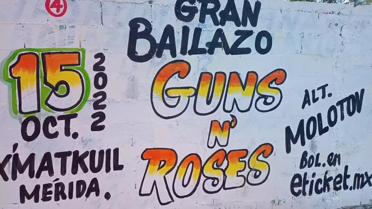 En bardas promocionan concierto de Guns N' Roses en Mérida; así reaccionó la banda