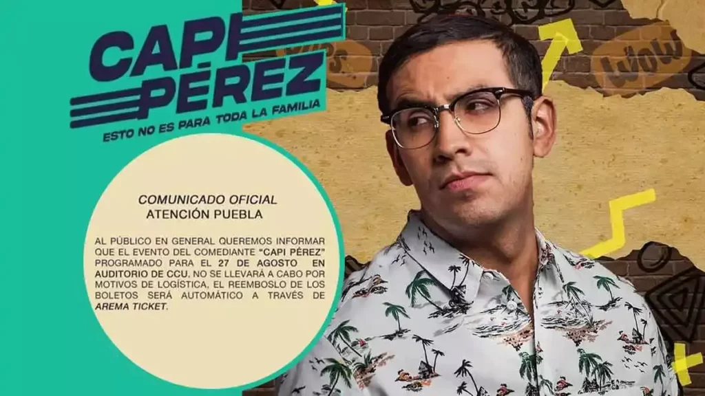 'Capi' Pérez cancela show en Puebla; argumentan motivos de logística.