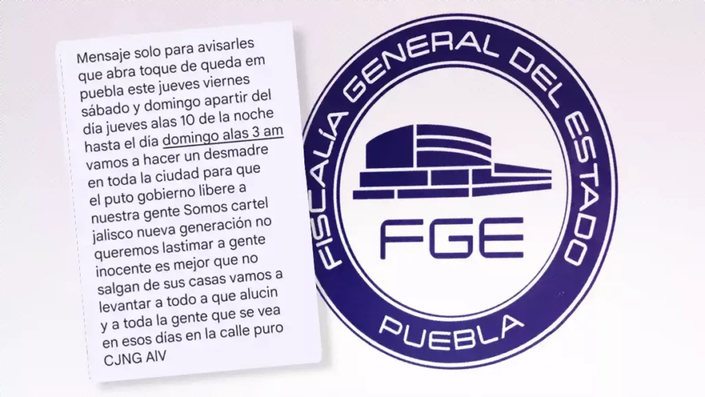 Pedro Gómez declara ante Fiscalía por mensajes de supuesto toque de queda en Puebla.