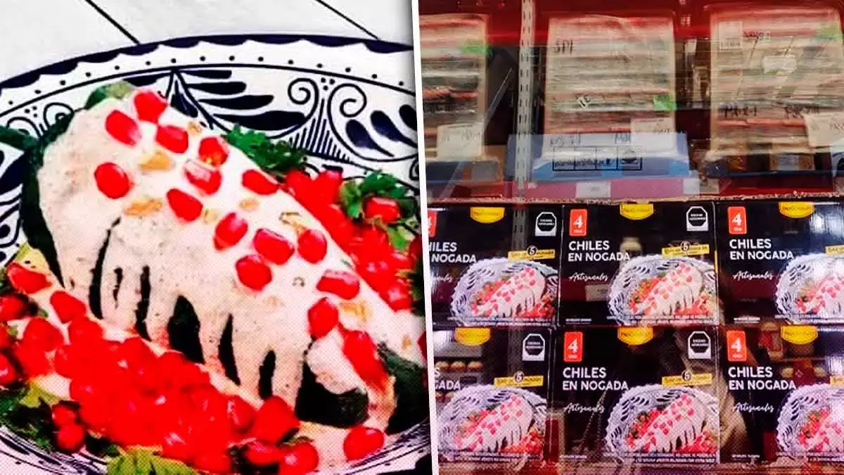 ¡Pero sin granada! Supermercados de Puebla venden Chiles en Nogada congelados