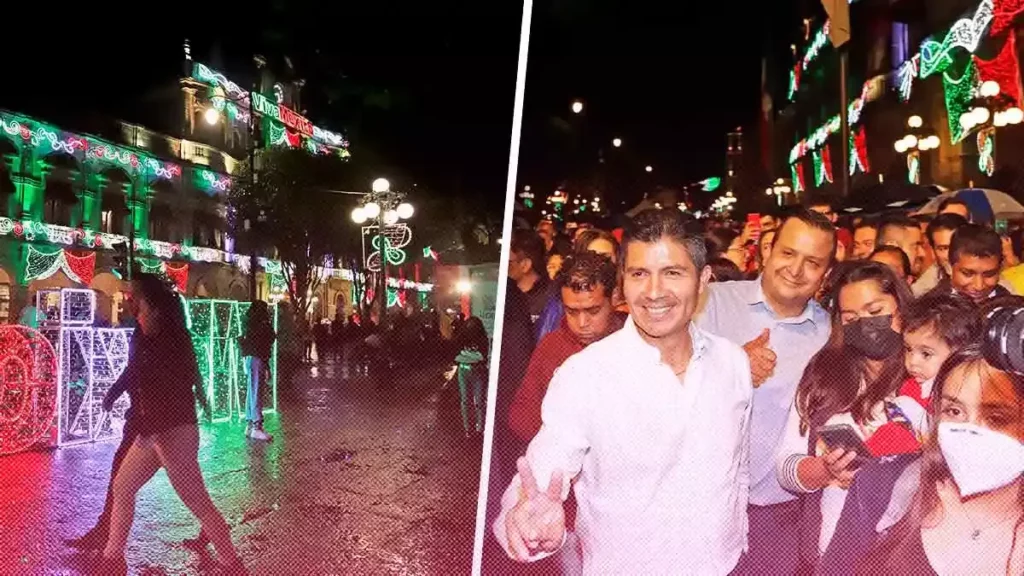 Eduardo Rivera inaugura fiestas patrias en Puebla con encendido de luces 