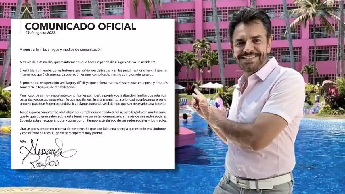 Eugenio Derbez sufre accidente; proceso para recuperarse será largo.