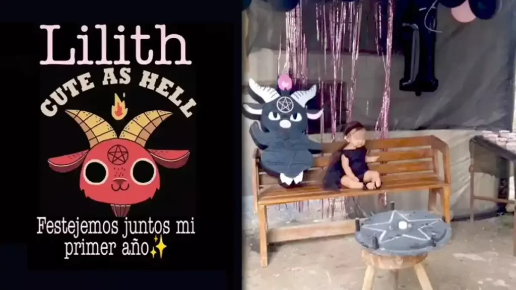 Mamá celebra el primer año de su bebe ¡con fiesta satánica!
