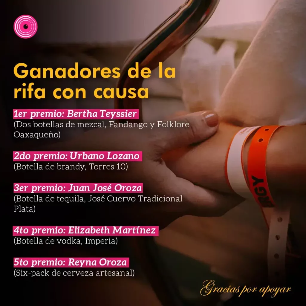 Estos son los ganadores de la rifa con causa a beneficio de “Vicky”.