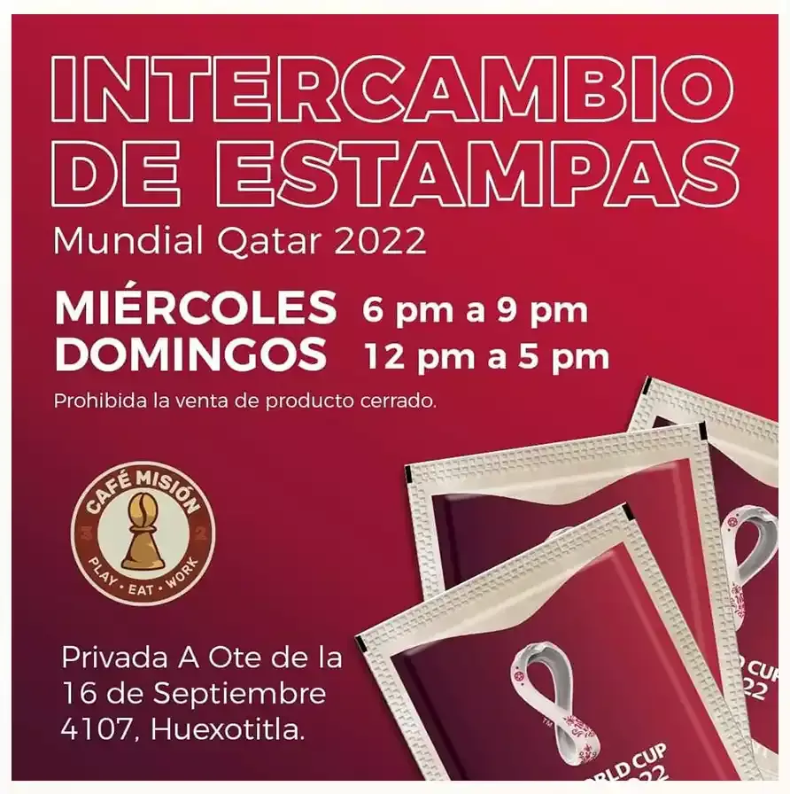 Lugares en Puebla para intercambiar estampas Panini de Qatar 2022