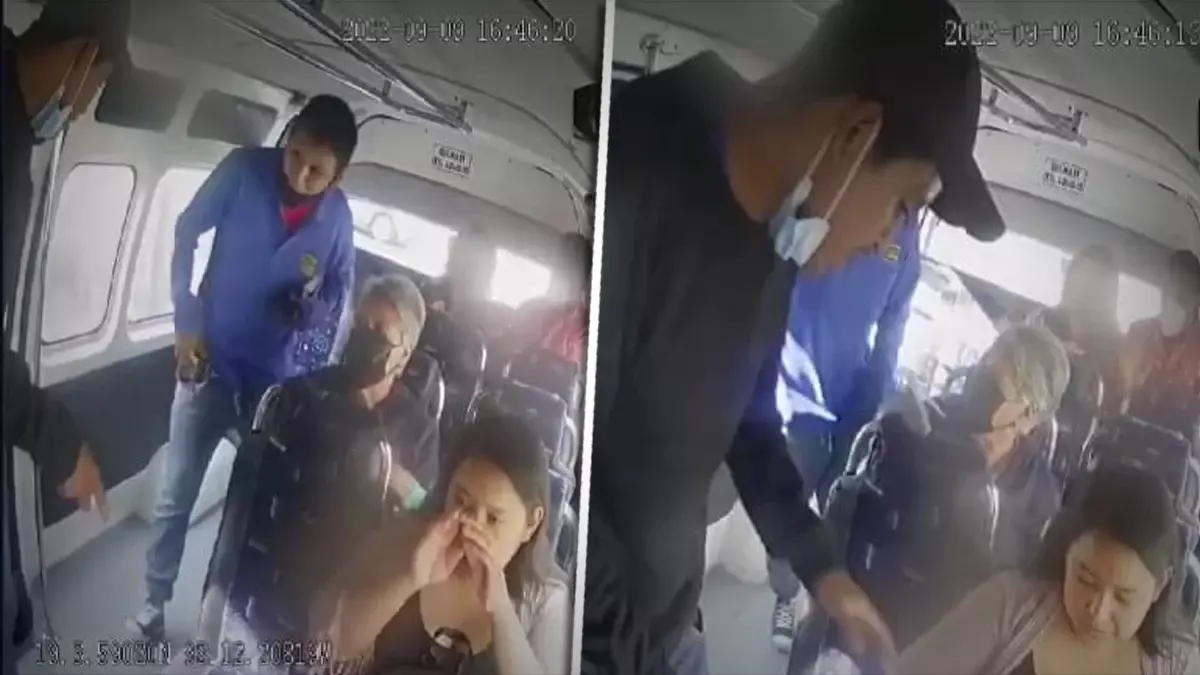 Cámaras de vigilancia captan el asalto a una ruta 64B en Puebla.