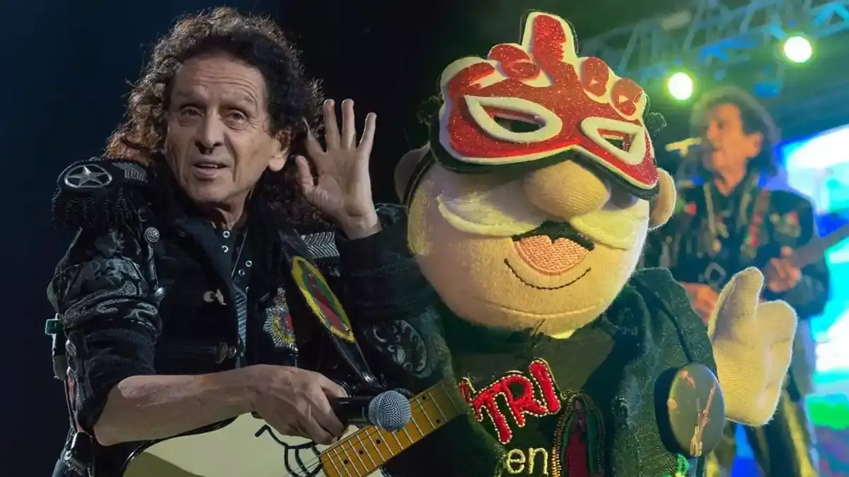 Alex Lora, vocalista de El Tri, presume a su peluche del Dr. Simi.