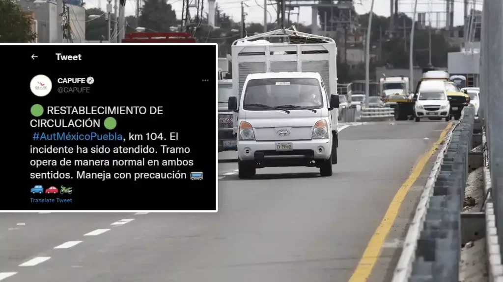 Controlan fuga de gas y reabren la autopista México-Puebla.