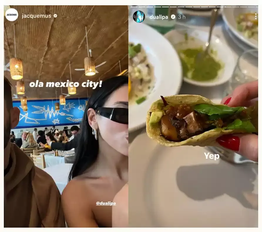 Dua Lipa ya está en México, presume tacos y se toma fotos con fans.