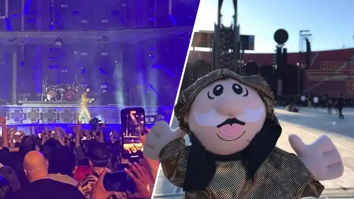 Le avientan su Dr. Simi a Rammstein en el concierto de Los Ángeles.
