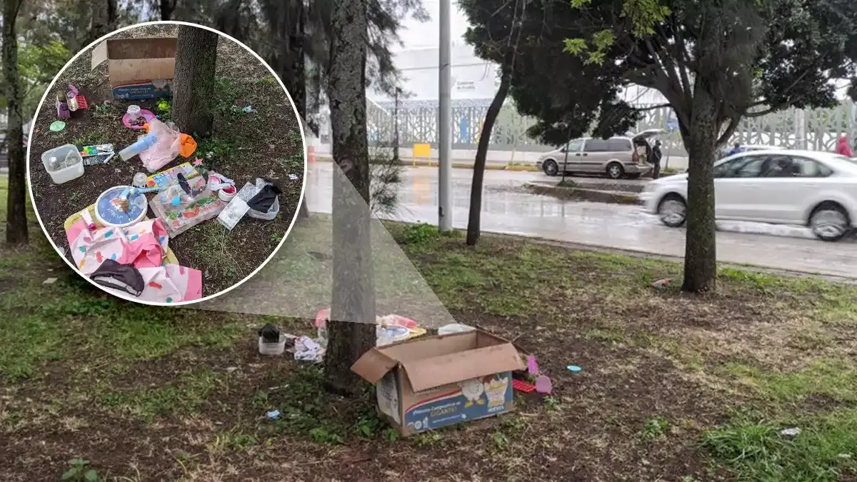 Dejan hecho un basurero el camellón del Hospital del Niño Poblano.