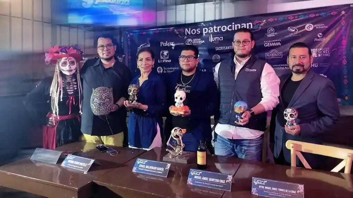 Calaveras coloridas de 'Me lleva la Huesuda' llegan a Puebla y Atlixco